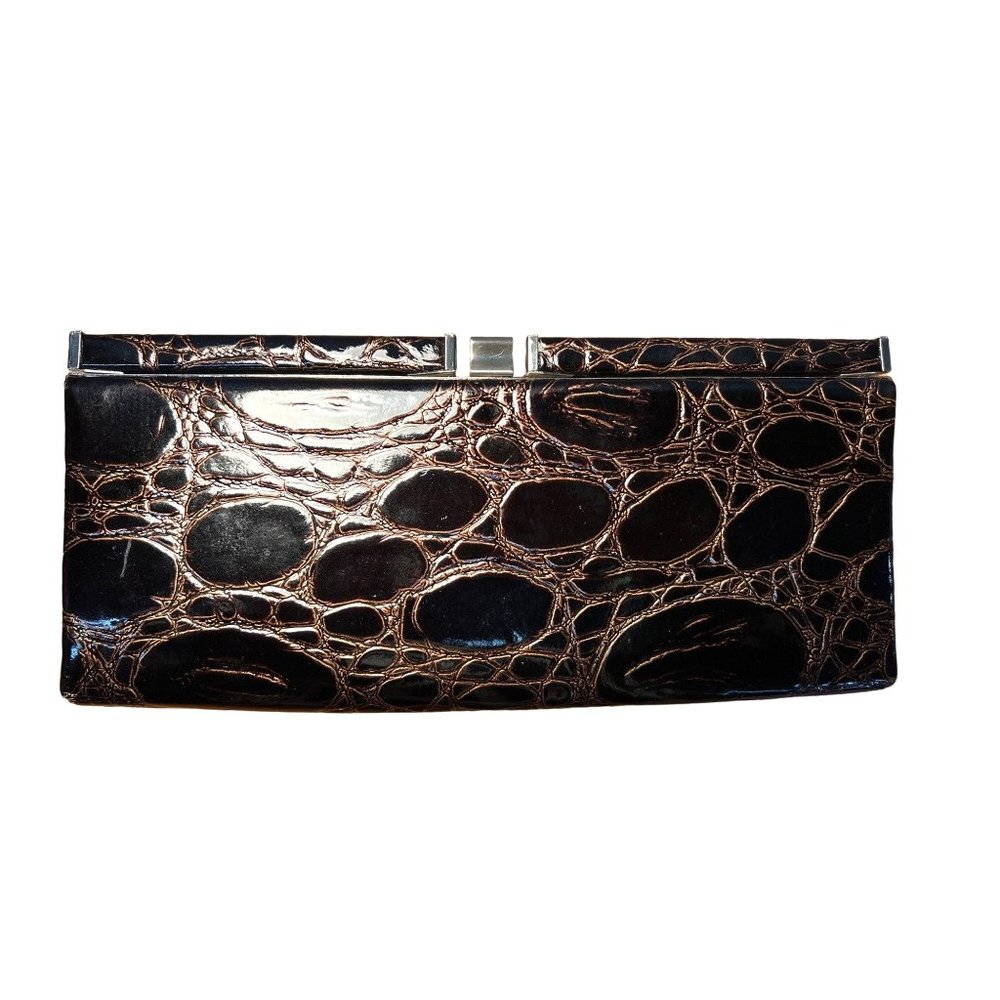 Nine West Purse Brown Faux Leather Clutch Bag